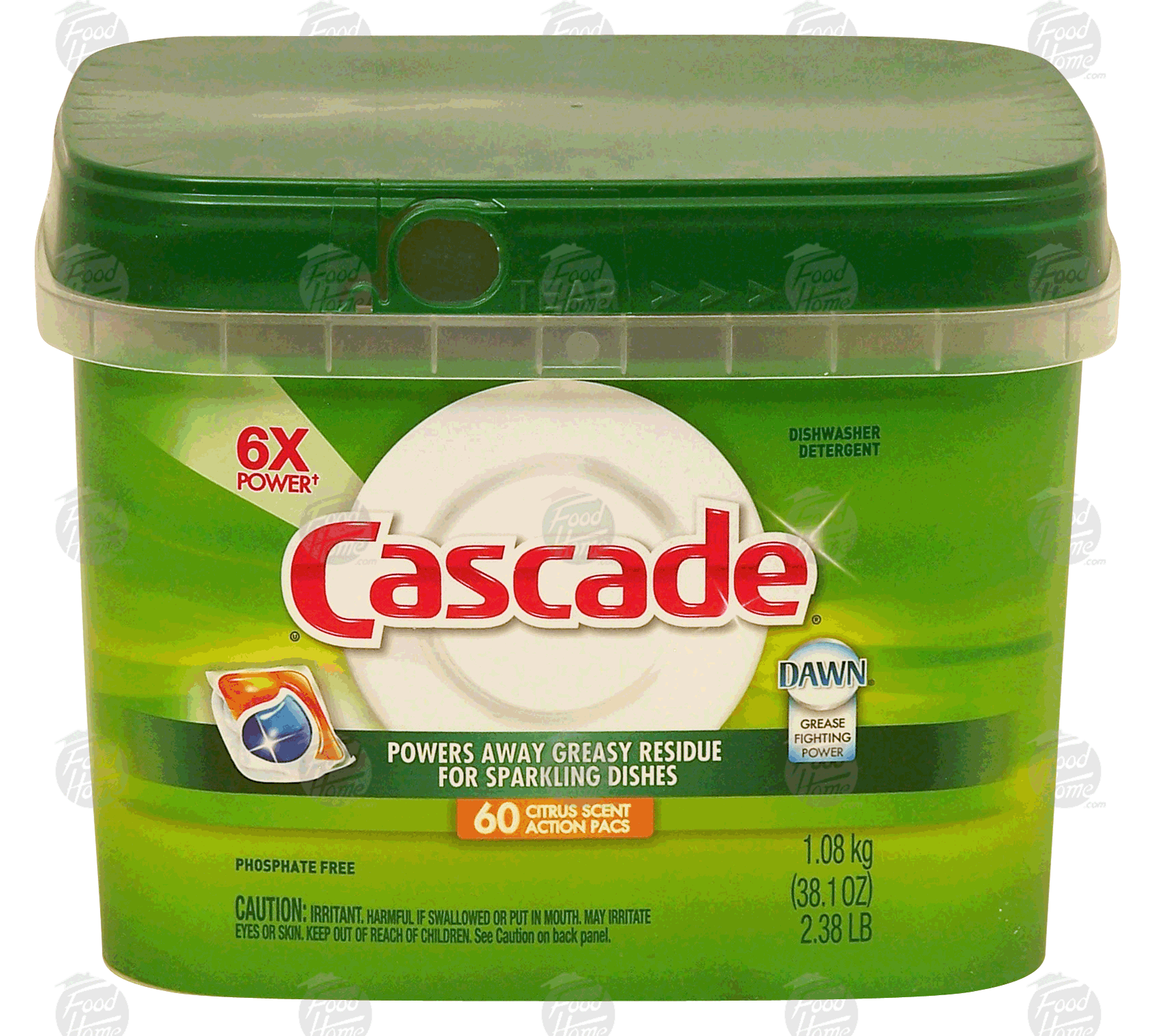 Cascade&nbsp;2 in 1 ActionPacs&nbsp;dishwasher detergent concentrated pacs with the power of dawn, citrus breeze scent Full-Size Picture